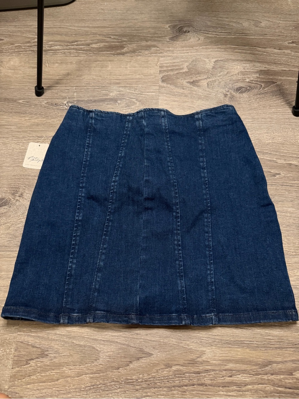 Free people Dark Blue Denim Panel Mini Skirt